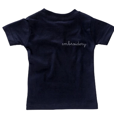 Big Kids Solid Shortsleeve T-shirt juju + stitch Youth S / Navy custom personalized script embroidered kids t-shirt